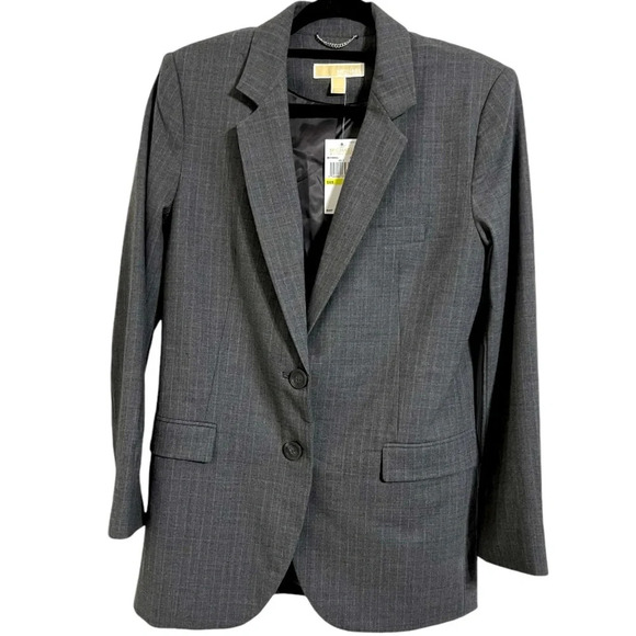 Michael MICHAEL Kors Wool Oversize Gray Blazer Size 4 with Men’s Styling NWT